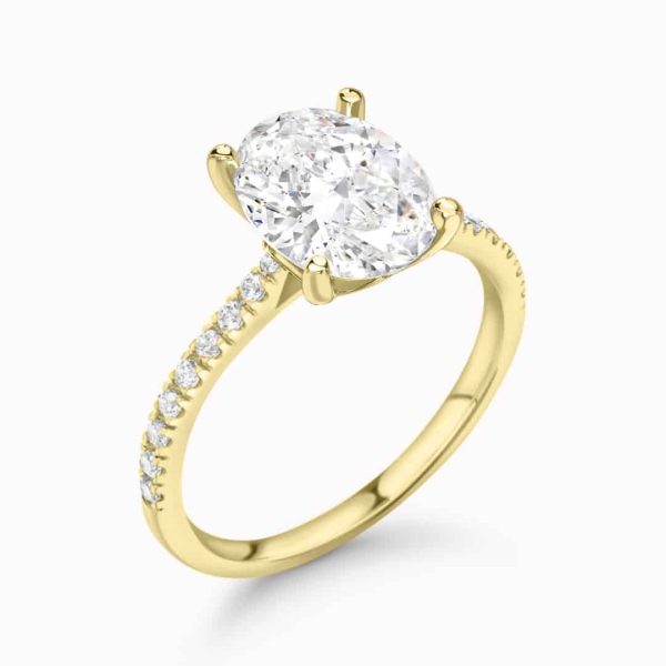 Stella Lab Grown Oval Diamond Sidestone Ring