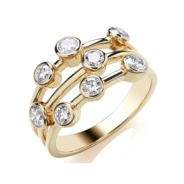 Diamond Bubble Ring in 18ct Yellow Gold 1.00cts