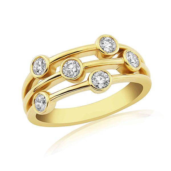 18ct Yellow Gold Diamond Scatter Ring 0.45cts