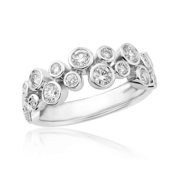 Two Row Diamond Scatter Ring 0.76cts