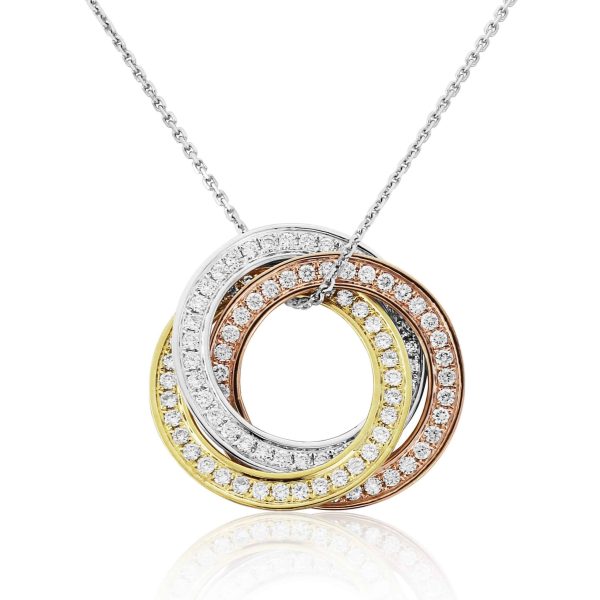 Three Row Intertwined Diamond Pendant 0.50cts