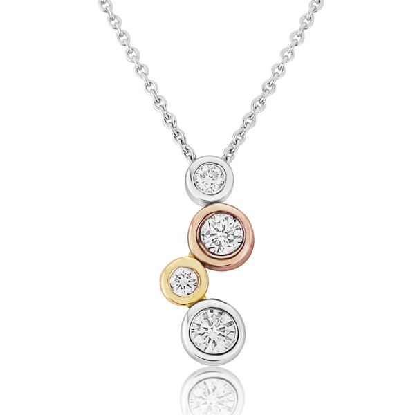 Four Stone Diamond Drop Pendant 0.15cts