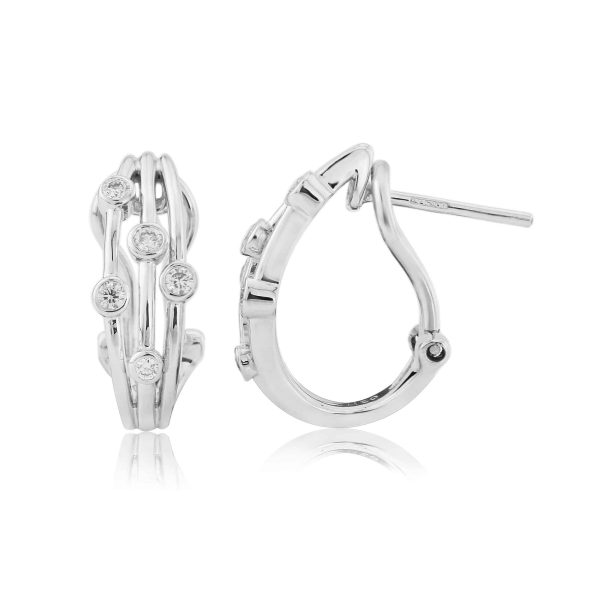 18ct White Gold Scatter Set Diamond Earrings 0.20cts