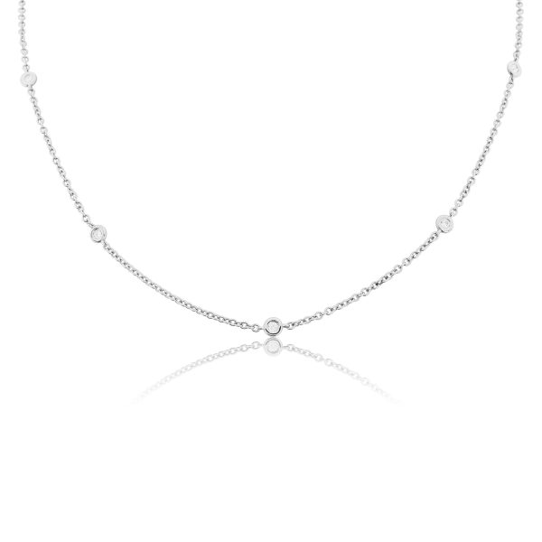 18ct Rose Gold Diamond Set Chain 0.20cts