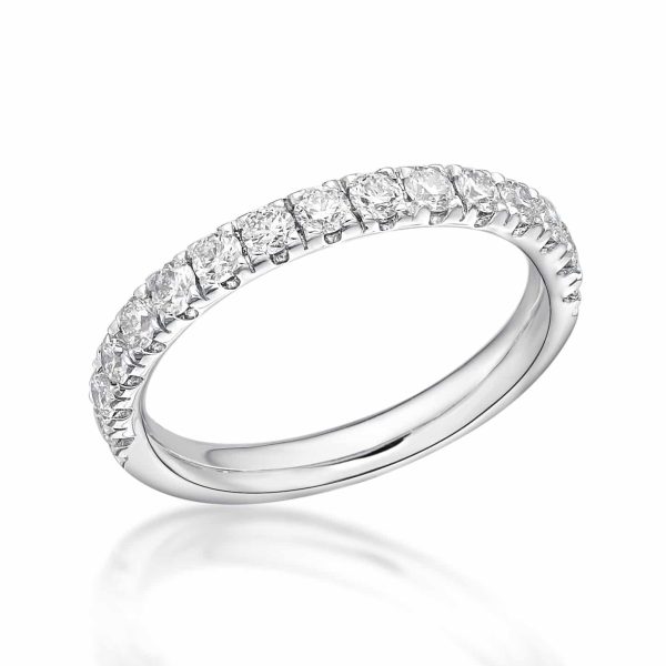 Micro Claw Set Diamond Wedding Ring 0.75cts