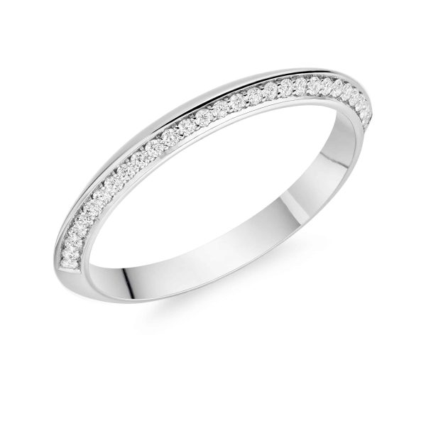 3mm Knife Edge Diamond Set Wedding Ring 0.14cts