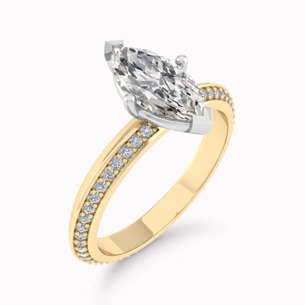 Abelia Lab Grown Marquise Sidestone Ring