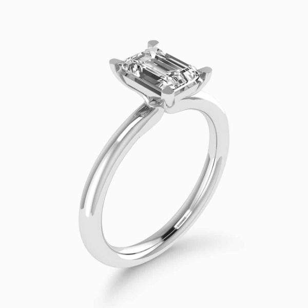 Alba Lab Grown Emerald Diamond Solitaire Ring