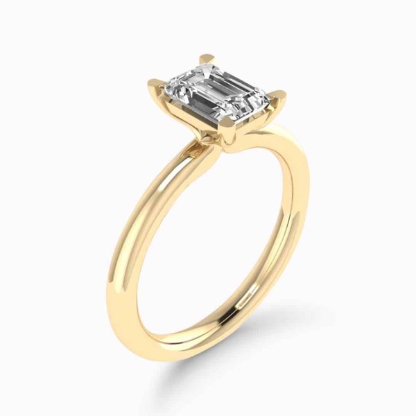 Alba Lab Grown Emerald Diamond Solitaire Ring