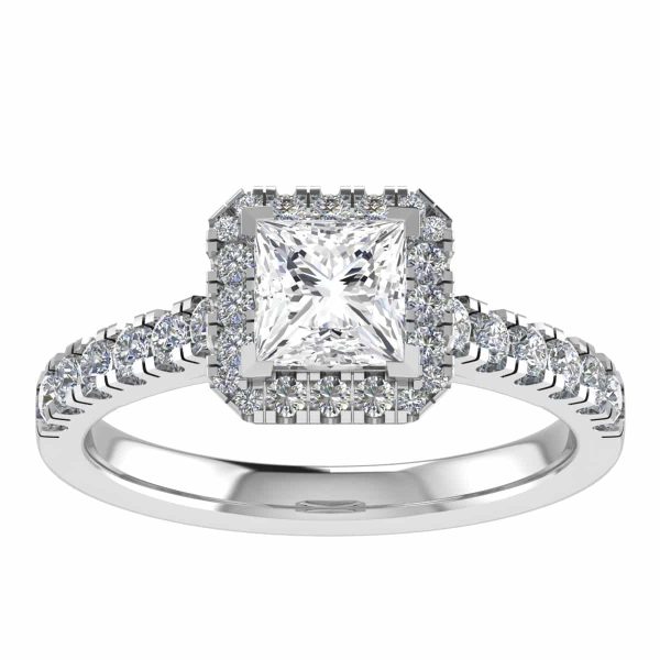 Alula Lab Grown Princess Diamond Halo Ring