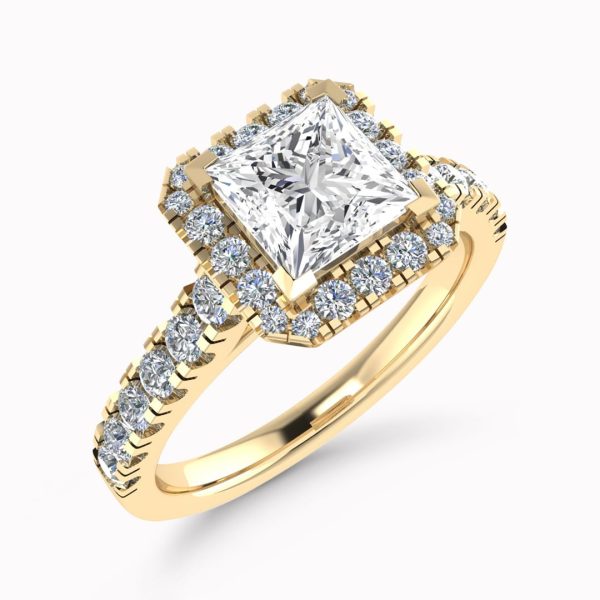 Alula Lab Grown Princess Diamond Halo Ring