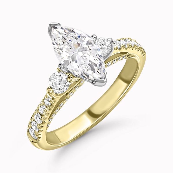 Angelina Lab Grown Marquise Trilogy Ring