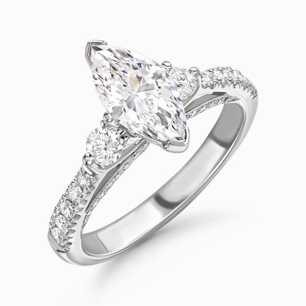 Angelina Lab Grown Marquise Trilogy Ring
