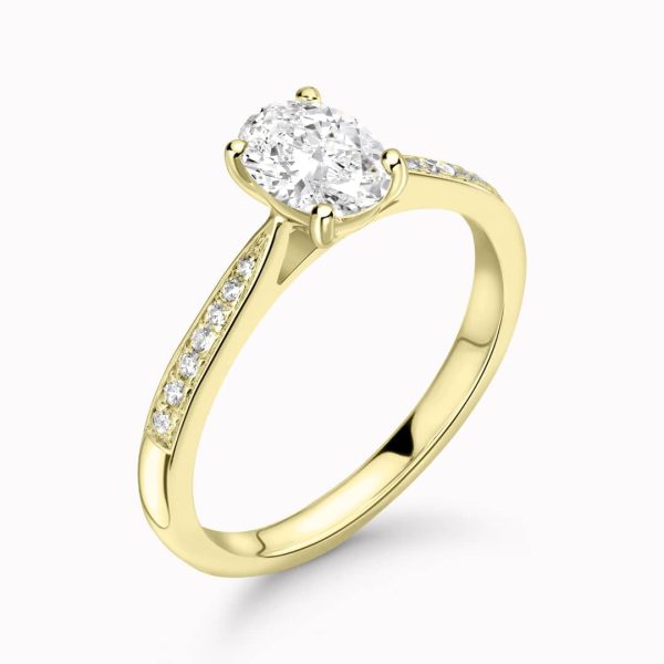 Anna Natural Oval Diamond Sidestone Ring
