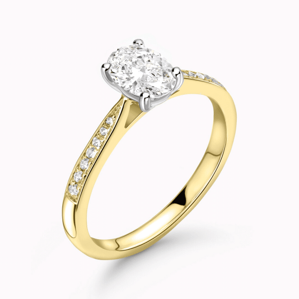 Anna Lab Grown Oval Diamond Sidestone Ring