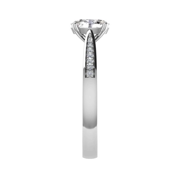 Anna Lab Grown Oval Diamond Sidestone Ring