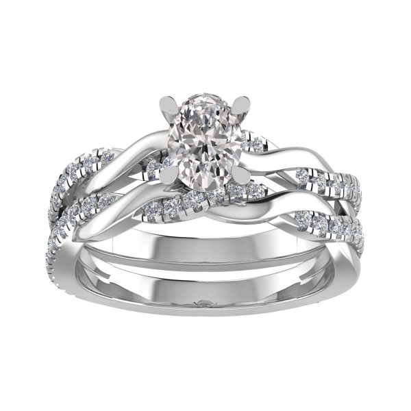 Annalise Natural Oval Diamond Sidestone Ring