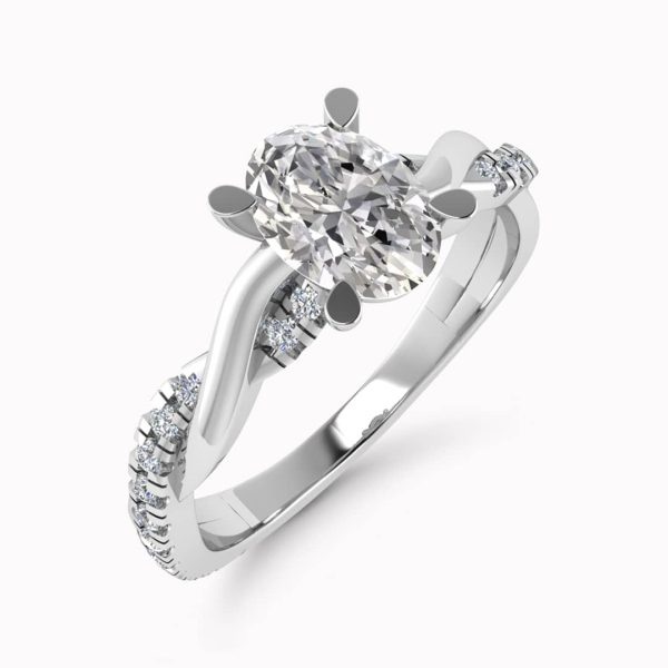 Annalise Lab Grown Oval Diamond Sidestone Ring