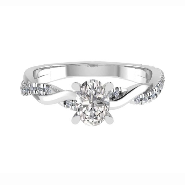 Annalise Natural Oval Diamond Sidestone Ring