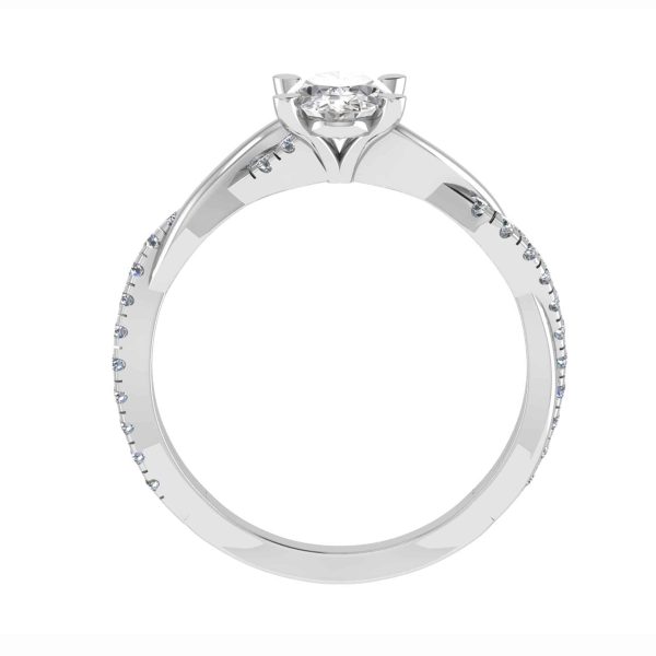 Annalise Lab Grown Oval Diamond Sidestone Ring