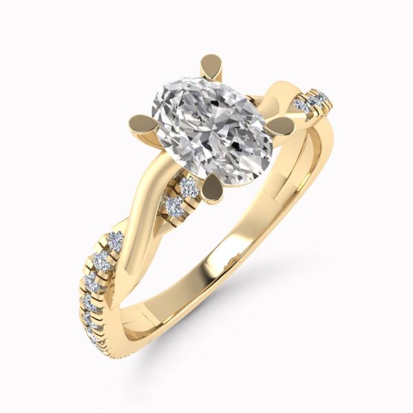 Annalise Lab Grown Oval Diamond Sidestone Ring