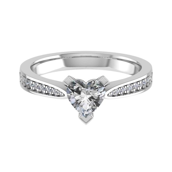 Aphrodite Natural Heart Sidestone Ring