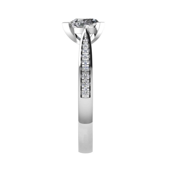 Aphrodite Natural Heart Sidestone Ring