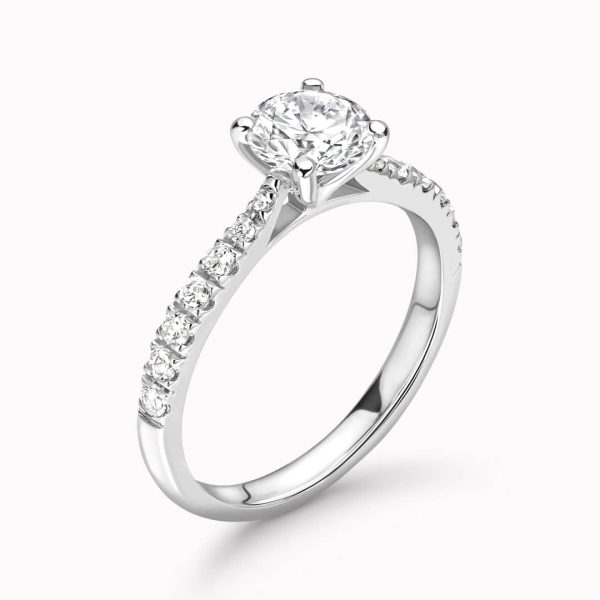 Arianna Natural Round Diamond Sidestone Ring