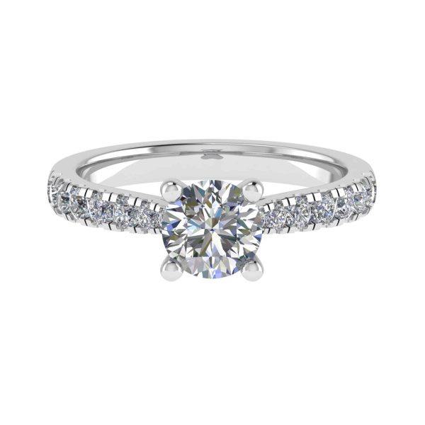 Arianna Natural Round Diamond Sidestone Ring