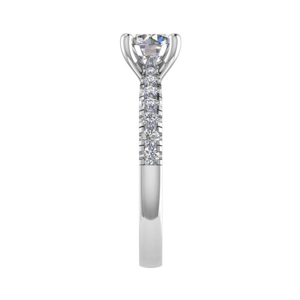 Arianna Lab Grown Round Diamond Sidestone Ring