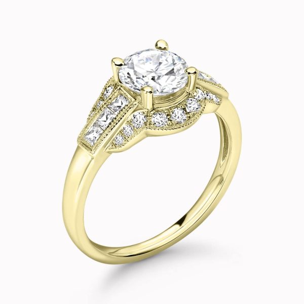 Ariel Natural Round Diamond Vintage Ring