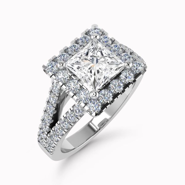 Astra Lab Grown Princess Diamond Halo Ring