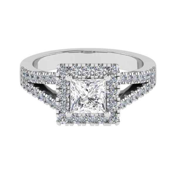 Astra Natural Princess Diamond Halo Ring