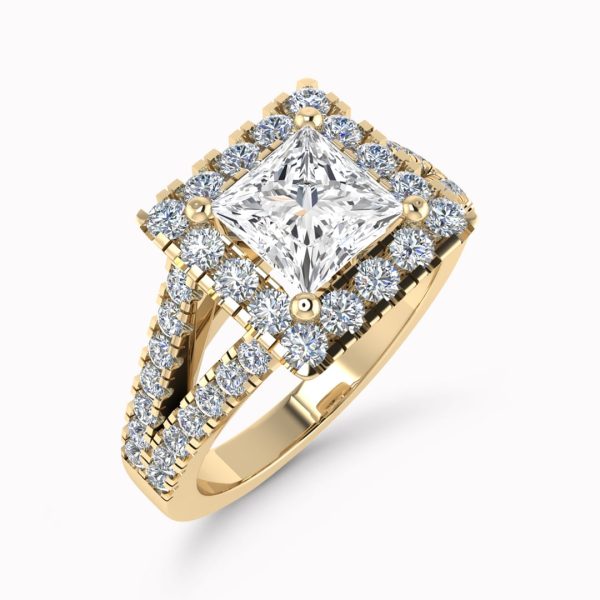 Astra Lab Grown Princess Diamond Halo Ring