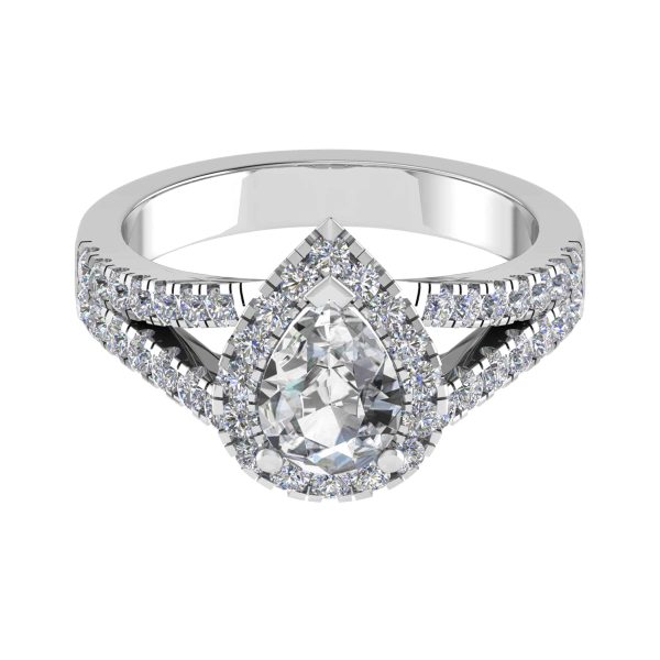 Astra Natural Pear Diamond Halo Ring