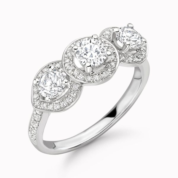 Athena Lab Grown Round Diamond Trilogy Ring