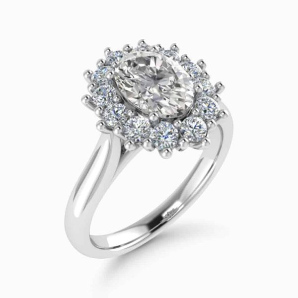 Aurora Lab Grown Oval Diamond Halo Ring