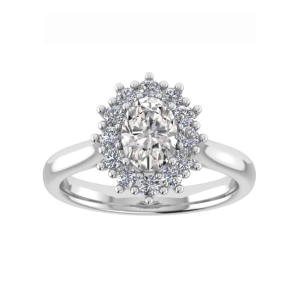 Aurora Lab Grown Oval Diamond Halo Ring