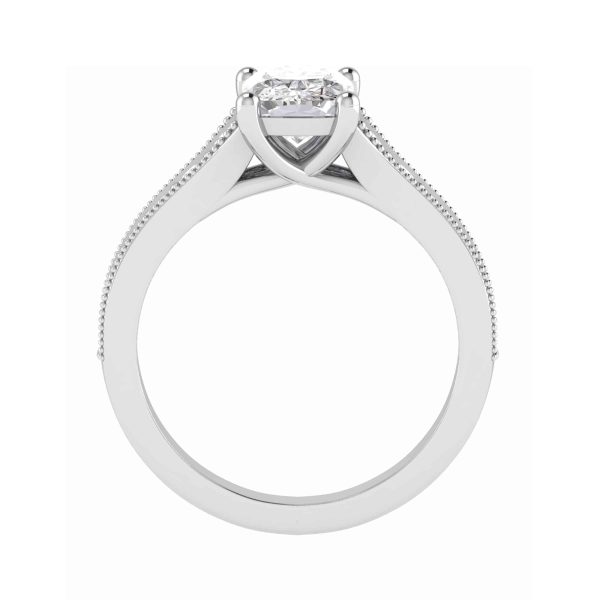 Azelea Natural Radiant Diamond Sidestone Ring