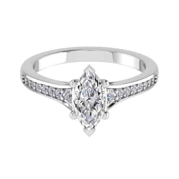 Azelea Lab Grown Marquise Sidestone Ring