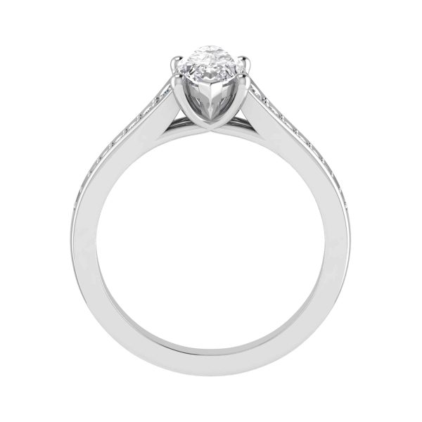 Azelea Lab Grown Marquise Sidestone Ring