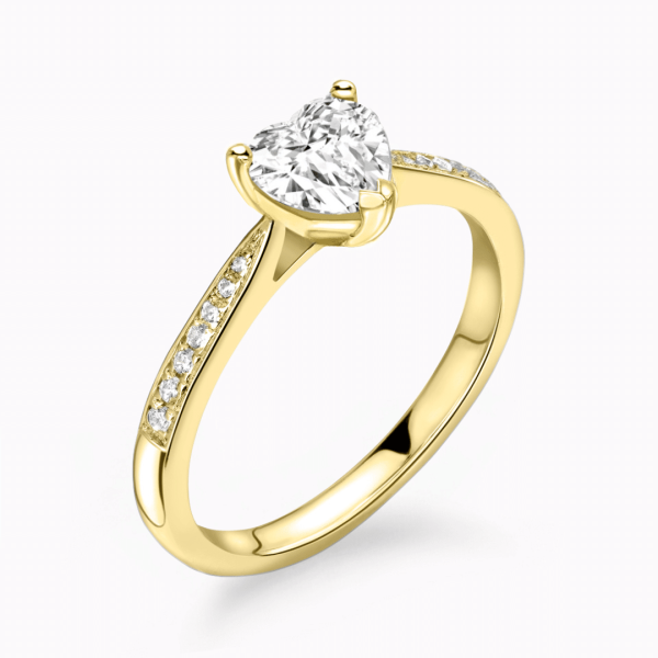 Aphrodite Lab Grown Heart Sidestone Ring