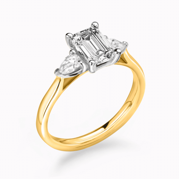 Jasmine Lab Grown Emerald Diamond Trilogy Ring