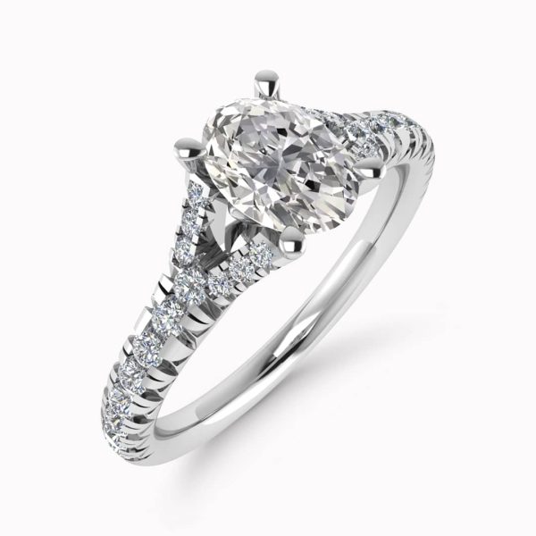 Bellatrix Lab Grown Oval Diamond Sidestone Ring