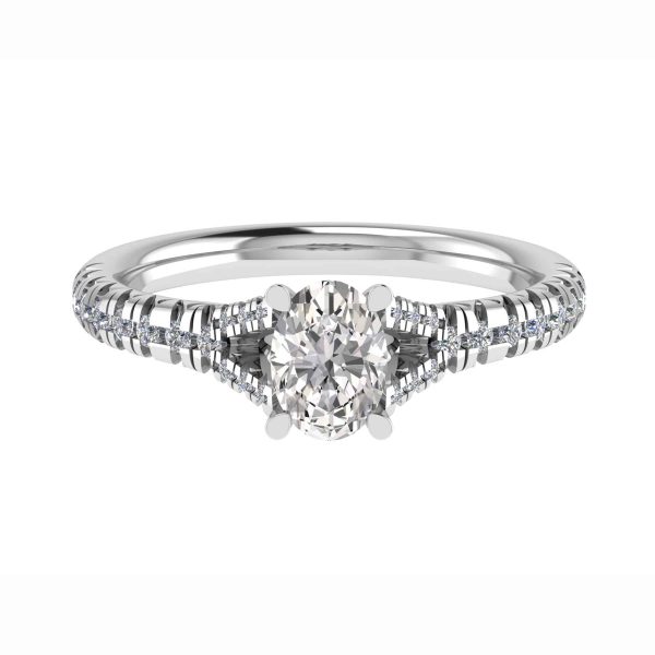 Bellatrix Natural Oval Diamond Sidestone Ring