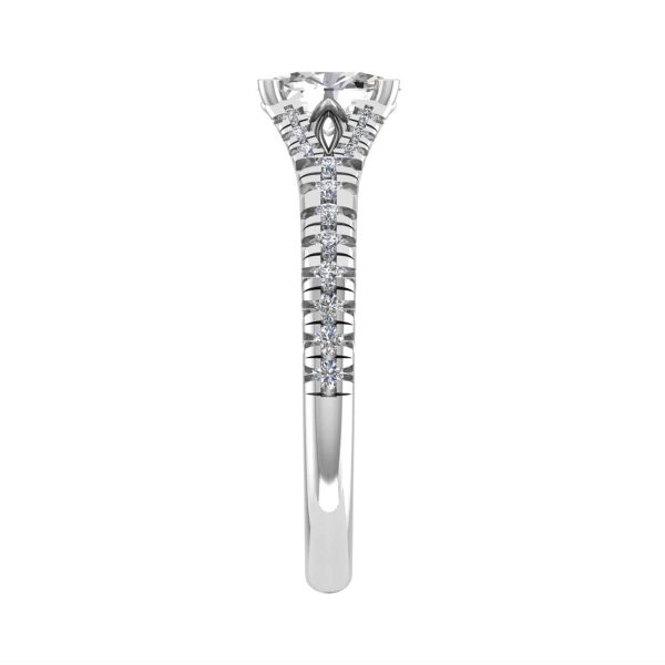 Bellatrix Natural Oval Diamond Sidestone Ring