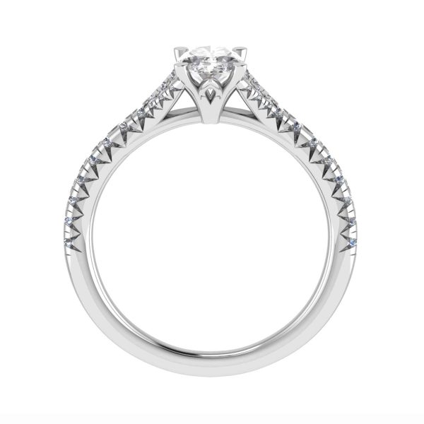 Bellatrix Natural Oval Diamond Sidestone Ring
