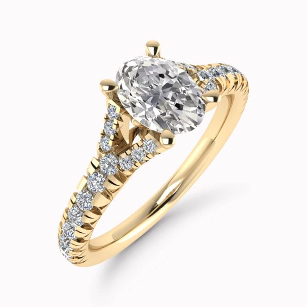 Bellatrix Lab Grown Oval Diamond Sidestone Ring