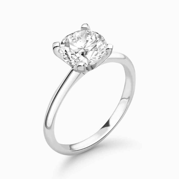 Belle Lab Grown Round Diamond Solitaire Ring