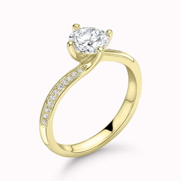 Bianca Natural Round Diamond Sidestone Ring